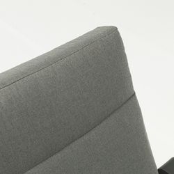 1-seater sofa in aluminum and anthracite fabric, 82 x 99.5 x 97.5 cm | Albury