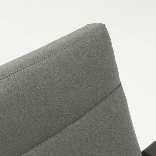 1-seater sofa in aluminum and anthracite fabric, 82 x 99.5 x 97.5 cm | Albury