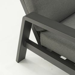 1-seater sofa in aluminum and anthracite fabric, 82 x 99.5 x 97.5 cm | Albury