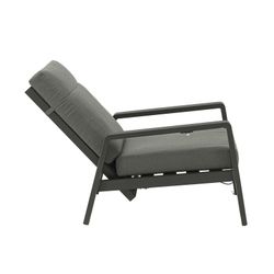 1-seater sofa in aluminum and anthracite fabric, 82 x 99.5 x 97.5 cm | Albury