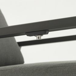 1-seater sofa in aluminum and anthracite fabric, 82 x 99.5 x 97.5 cm | Albury