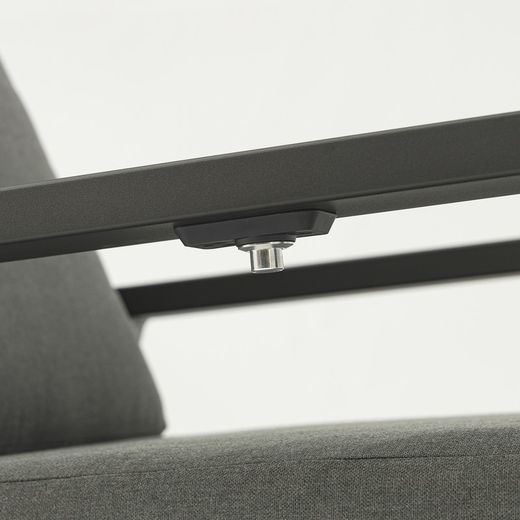 1-seater sofa in aluminum and anthracite fabric, 82 x 99.5 x 97.5 cm | Albury