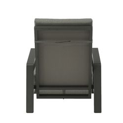 1-seater sofa in aluminum and anthracite fabric, 82 x 99.5 x 97.5 cm | Albury