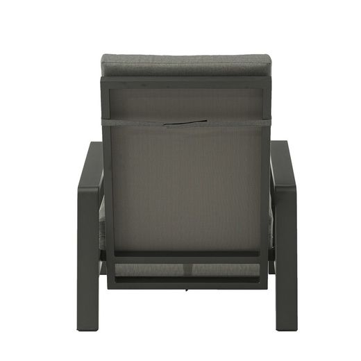 1-seater sofa in aluminum and anthracite fabric, 82 x 99.5 x 97.5 cm | Albury