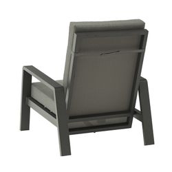 1-seater sofa in aluminum and anthracite fabric, 82 x 99.5 x 97.5 cm | Albury