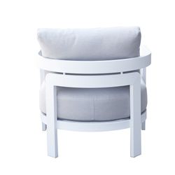 Canapé 1 place en aluminium et tissu blanc, 75 x 77,5 x 82 cm | Babylone