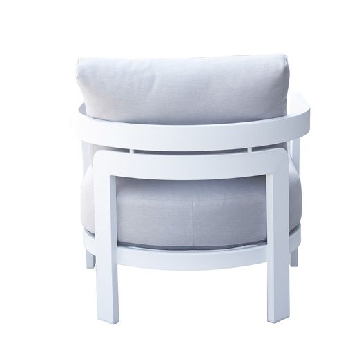 Canapé 1 place en aluminium et tissu blanc, 75 x 77,5 x 82 cm | Babylone