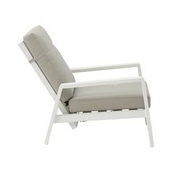 1-seater aluminum and white fabric sofa, 82 x 99.5 x 97.5 cm | Albury
