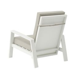 1-seater aluminum and white fabric sofa, 82 x 99.5 x 97.5 cm | Albury