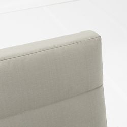 1-seater aluminum and white fabric sofa, 82 x 99.5 x 97.5 cm | Albury