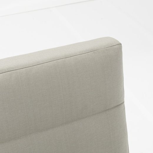 1-seater aluminum and white fabric sofa, 82 x 99.5 x 97.5 cm | Albury