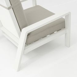 1-seater aluminum and white fabric sofa, 82 x 99.5 x 97.5 cm | Albury