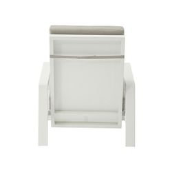 1-seater aluminum and white fabric sofa, 82 x 99.5 x 97.5 cm | Albury