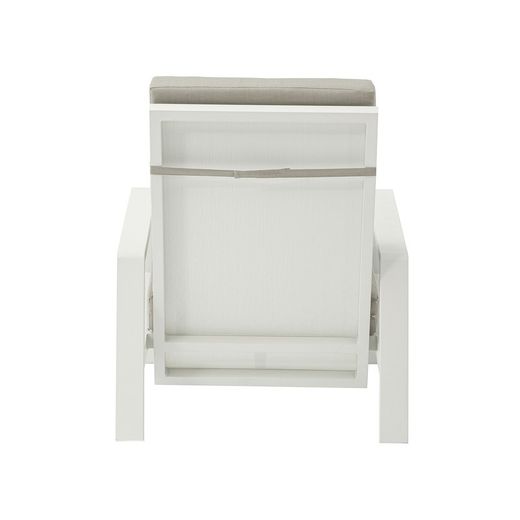 1-seater aluminum and white fabric sofa, 82 x 99.5 x 97.5 cm | Albury