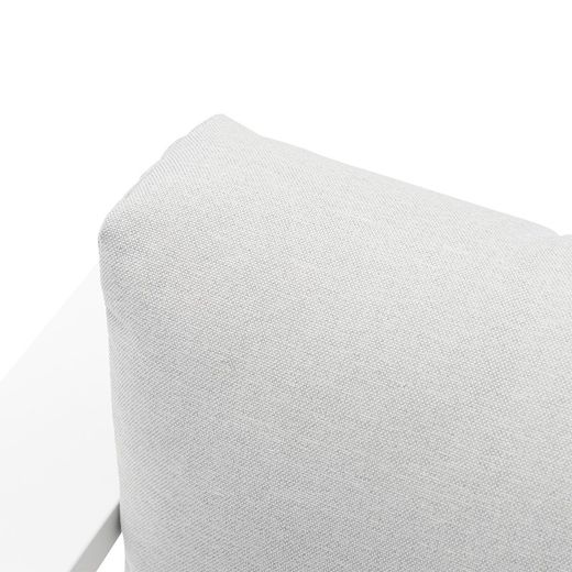 1-seater aluminum and fabric sofa in white and light gray, 85 x 80 x 83 cm | Nyland