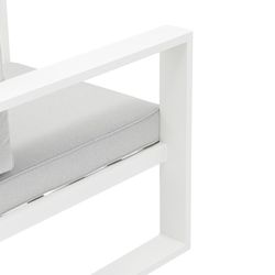 1-seater aluminum and fabric sofa in white and light gray, 85 x 80 x 83 cm | Nyland