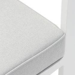 1-seater aluminum and fabric sofa in white and light gray, 85 x 80 x 83 cm | Nyland