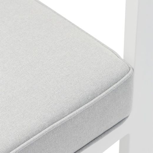 1-seater aluminum and fabric sofa in white and light gray, 85 x 80 x 83 cm | Nyland