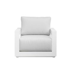 1-seater aluminum and fabric sofa in white and light gray, 90 x 93 x 85.5 cm | Onyx
