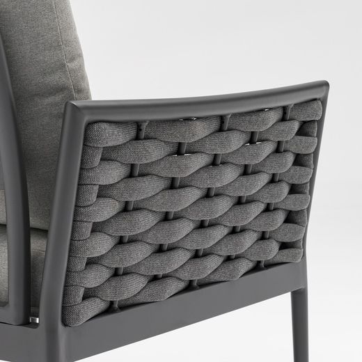 Garden set in anthracite aluminum and rope | Walga