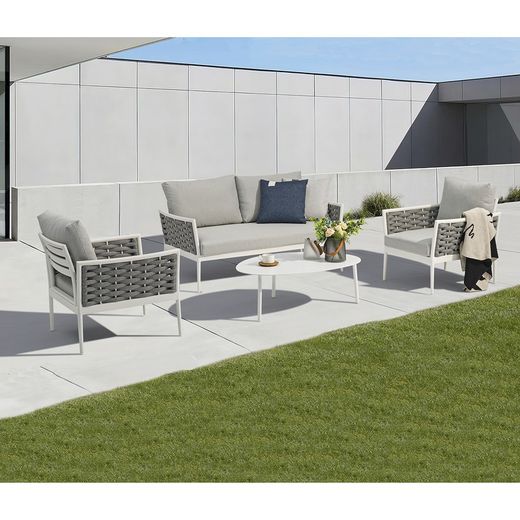 Garden set in white aluminum and rope | Walga