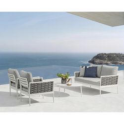 Garden set in white aluminum and rope | Walga