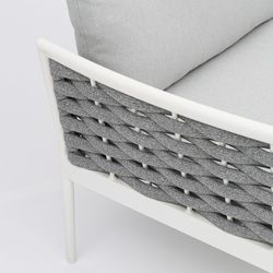 Garden set in white aluminum and rope | Walga