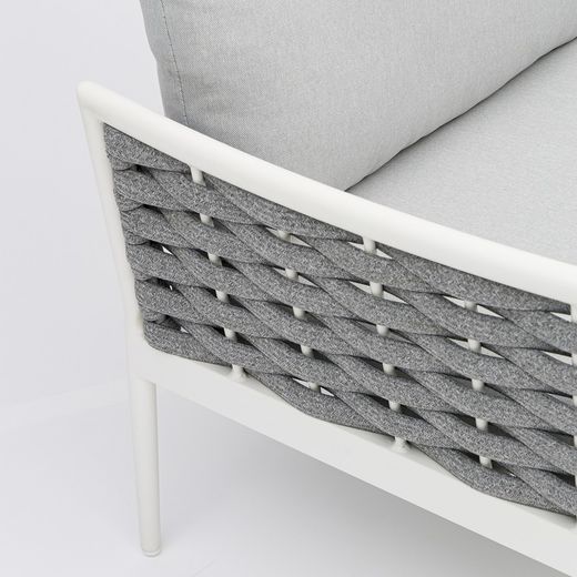 Garden set in white aluminum and rope | Walga