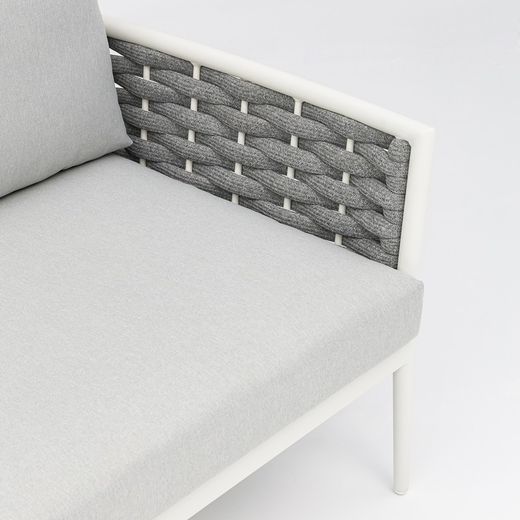 Garden set in white aluminum and rope | Walga