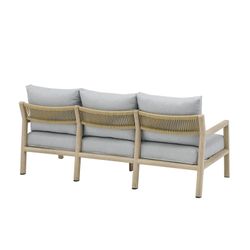 3-seater sofa in aluminum and olefin rope in natural, 200 x 88.5 x 89 cm | harmony