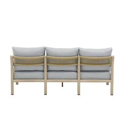 3-seater sofa in aluminum and olefin rope in natural, 200 x 88.5 x 89 cm | harmony