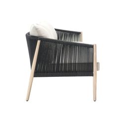 Garden set in natural aluminum and anthracite rope | Sunset