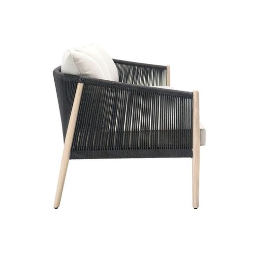 Garden set in natural aluminum and anthracite rope | Sunset