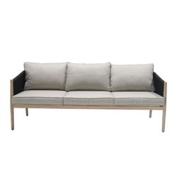 Garden set in natural aluminum and anthracite rope | Sunset