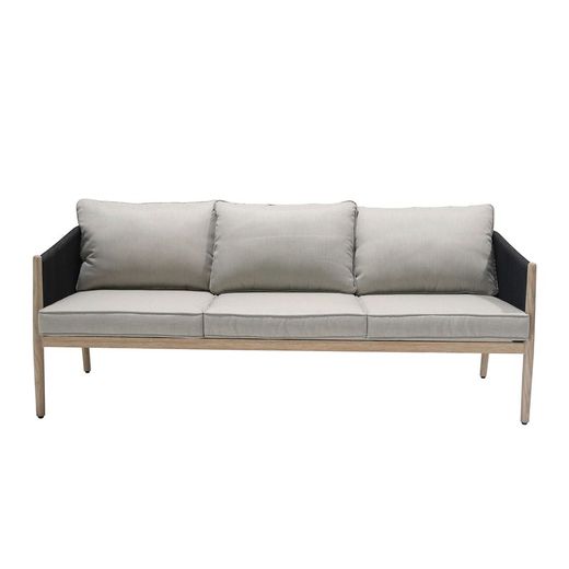 Garden set in natural aluminum and anthracite rope | Sunset