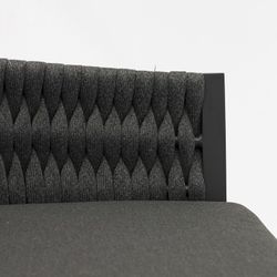 3-zitsbank in aluminium en antraciet stof, 195 x 80 x 85 cm | Anmeer