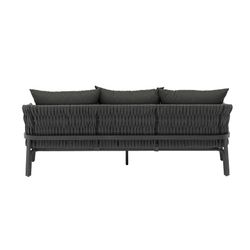 3-zitsbank in aluminium en antraciet stof, 195 x 80 x 85 cm | Anmeer