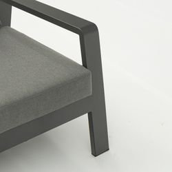 Canapé 3 places en aluminium et tissu anthracite, 214 x 99,5 x 97,5 cm | Albury