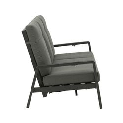 Canapé 3 places en aluminium et tissu anthracite, 214 x 99,5 x 97,5 cm | Albury