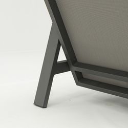 Canapé 3 places en aluminium et tissu anthracite, 214 x 99,5 x 97,5 cm | Albury