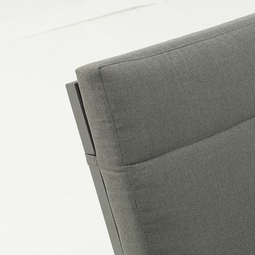 Canapé 3 places en aluminium et tissu anthracite, 214 x 99,5 x 97,5 cm | Albury