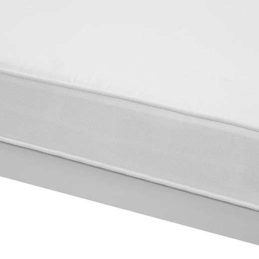 3-seater aluminum and white fabric sofa, 210 x 80 x 83 cm | Nyland