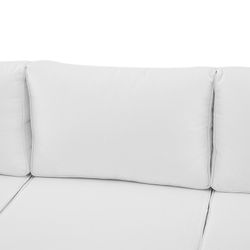 3-seater aluminum and white fabric sofa, 210 x 80 x 83 cm | Nyland