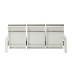 3-seater aluminum and white fabric sofa, 214 x 99.5 x 97.5 cm | Albury