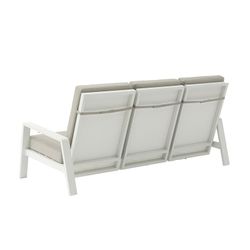 3-seater aluminum and white fabric sofa, 214 x 99.5 x 97.5 cm | Albury