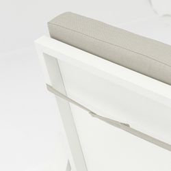 3-seater aluminum and white fabric sofa, 214 x 99.5 x 97.5 cm | Albury