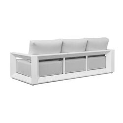3-seater aluminum and fabric sofa in white and light gray, 230 x 93 x 85.5 cm | Onyx