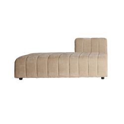 Sofá modular en terciopelo beige, 304 x 100 x 66 cm | Bautzen