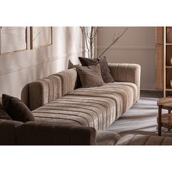 Sofá modular en terciopelo beige, 304 x 100 x 66 cm | Bautzen