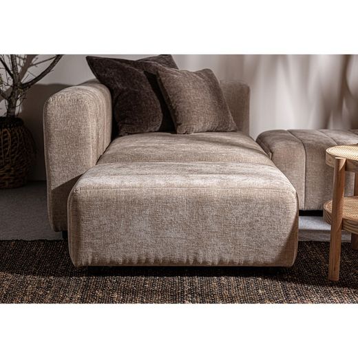 Sofá modular en terciopelo beige, 304 x 100 x 66 cm | Bautzen